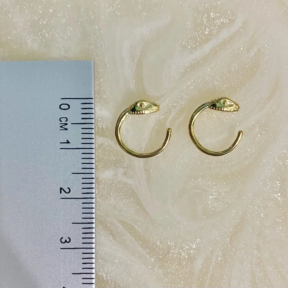 Gold Snake Hoop Earrings